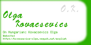 olga kovacsevics business card